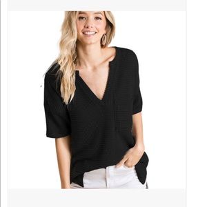 Poppy waffle knit tee